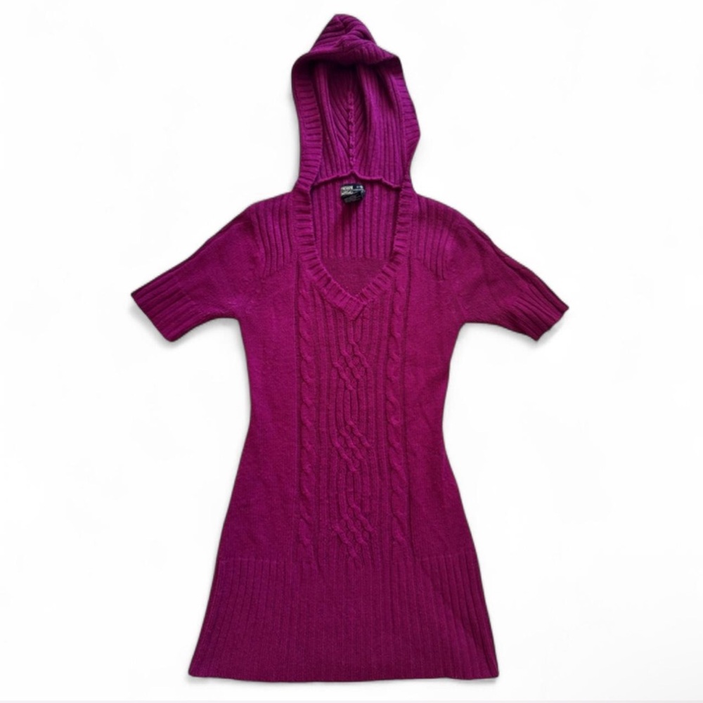 Y2K hooded tunic sweater